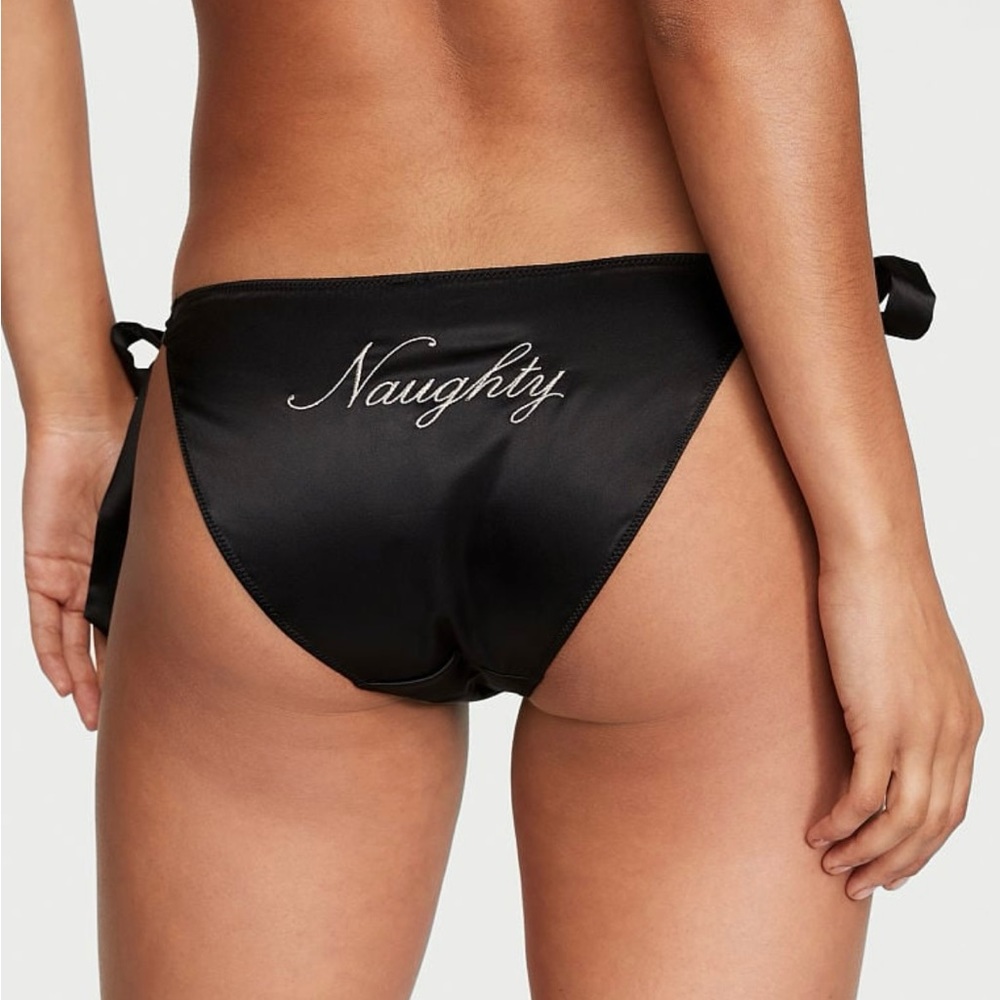 Victoria’s Secret black satin tie panty